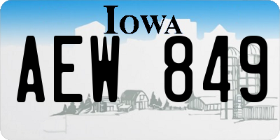 IA license plate AEW849