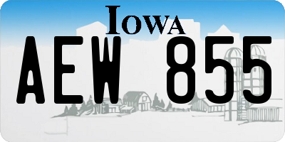 IA license plate AEW855