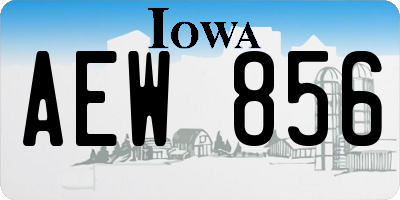 IA license plate AEW856
