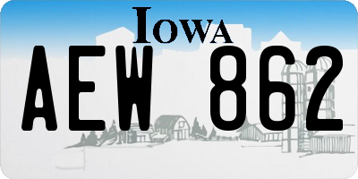 IA license plate AEW862