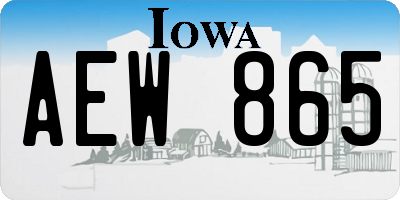 IA license plate AEW865