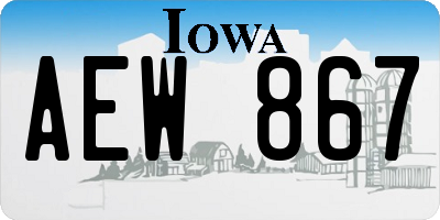 IA license plate AEW867