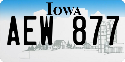 IA license plate AEW877