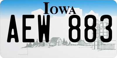 IA license plate AEW883