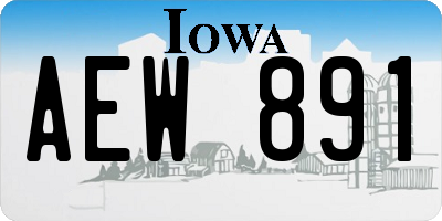 IA license plate AEW891