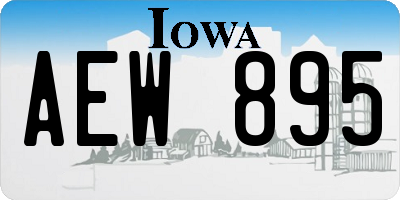 IA license plate AEW895