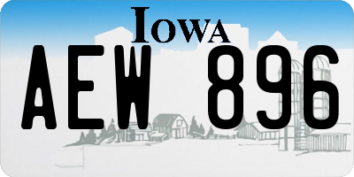 IA license plate AEW896