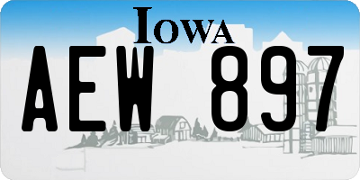 IA license plate AEW897