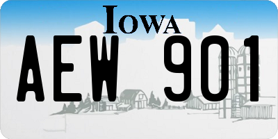 IA license plate AEW901