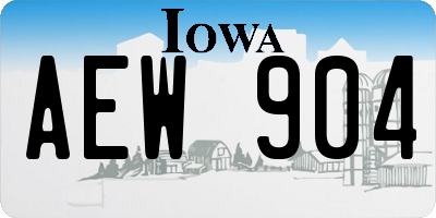 IA license plate AEW904