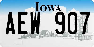 IA license plate AEW907
