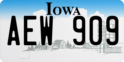 IA license plate AEW909