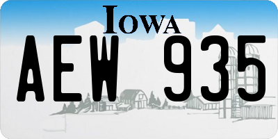 IA license plate AEW935