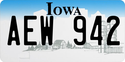 IA license plate AEW942