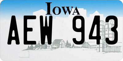 IA license plate AEW943