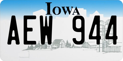 IA license plate AEW944