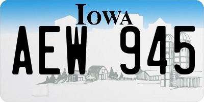 IA license plate AEW945