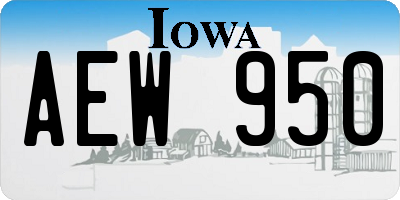 IA license plate AEW950