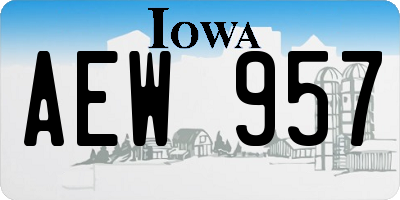 IA license plate AEW957