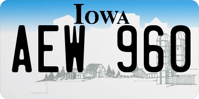 IA license plate AEW960