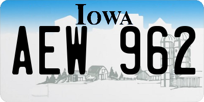 IA license plate AEW962