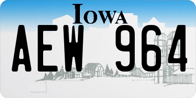 IA license plate AEW964