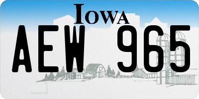 IA license plate AEW965