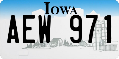 IA license plate AEW971