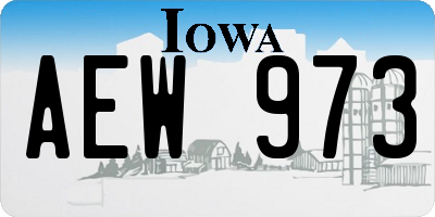 IA license plate AEW973