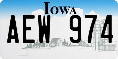 IA license plate AEW974