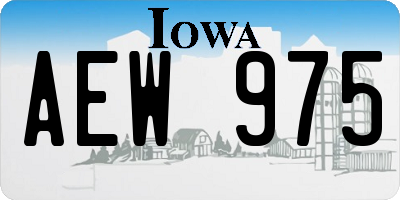 IA license plate AEW975