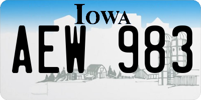 IA license plate AEW983