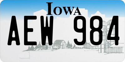 IA license plate AEW984