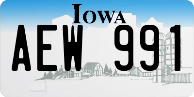 IA license plate AEW991