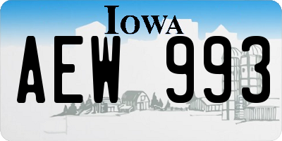 IA license plate AEW993