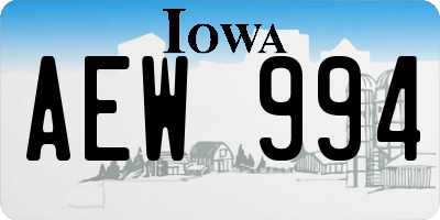 IA license plate AEW994
