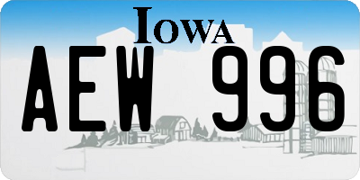 IA license plate AEW996