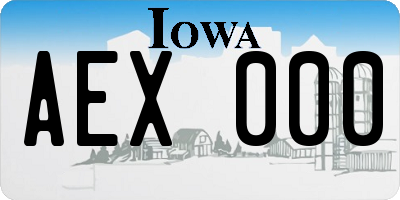 IA license plate AEX000