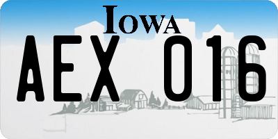 IA license plate AEX016