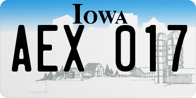 IA license plate AEX017