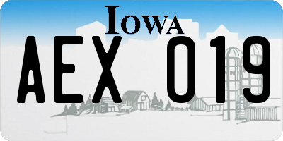 IA license plate AEX019