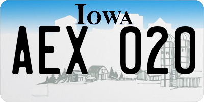 IA license plate AEX020