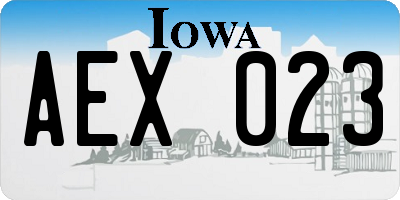 IA license plate AEX023