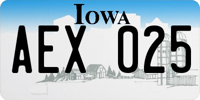 IA license plate AEX025