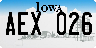 IA license plate AEX026