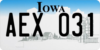 IA license plate AEX031