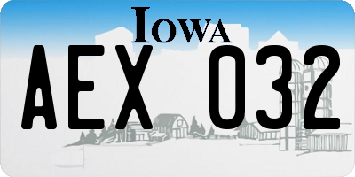 IA license plate AEX032