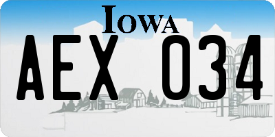 IA license plate AEX034