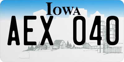 IA license plate AEX040