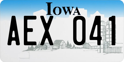IA license plate AEX041